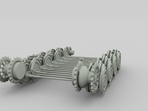 tiger tank tracks and suspension catepillar track 3D Model