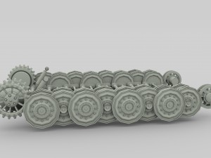 tiger tank tracks and suspension catepillar track 3D Model