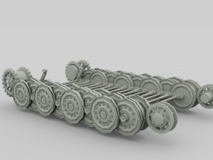 tiger tank tracks and suspension catepillar track 3D Model