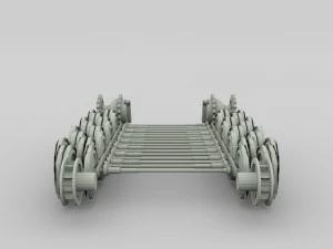 tiger tank tracks and suspension catepillar track 3D Model