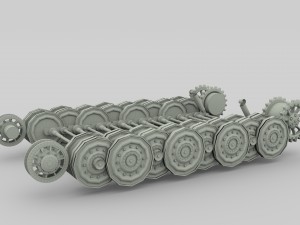 tiger tank tracks and suspension catepillar track 3D Model