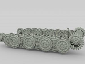 tiger tank tracks and suspension catepillar track 3D Model