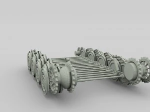 tiger tank tracks and suspension catepillar track 3D Model