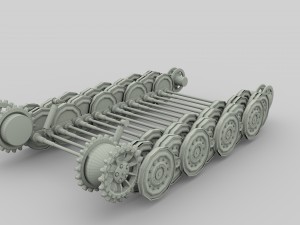 tiger tank tracks and suspension catepillar track 3D Model