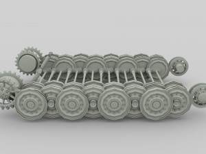 tiger tank tracks and suspension catepillar track 3D Model