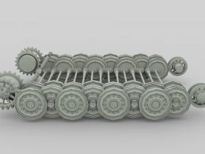 tiger tank tracks and suspension catepillar track 3D Model