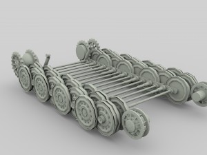 tiger tank tracks and suspension catepillar track 3D Model