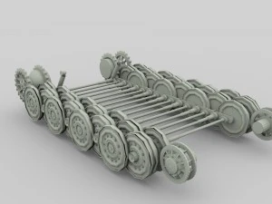 tiger tank tracks and suspension catepillar track 3D Model