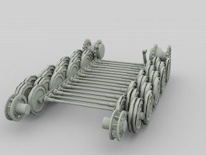 tiger tank tracks and suspension catepillar track 3D Model