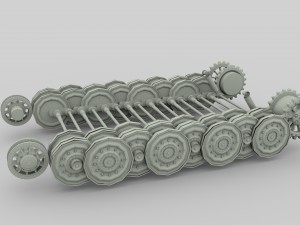 tiger tank tracks and suspension catepillar track 3D Model