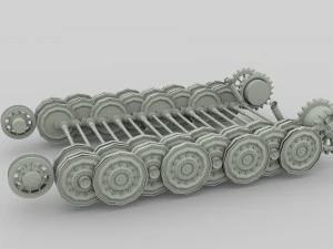 tiger tank tracks and suspension catepillar track 3D Model