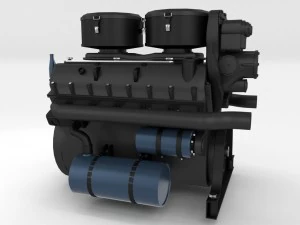 maybach hl230 engine panzer tiger unit 3D Model
