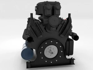 maybach hl230 engine panzer tiger unit 3D Model
