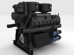 maybach hl230 engine panzer tiger unit 3D Model
