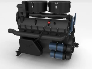 maybach hl230 engine panzer tiger unit 3D Model