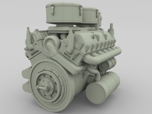 maybach hl230 engine panzer tiger unit 3D 模型