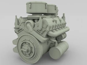 maybach hl230 engine panzer tiger unit 3D Model