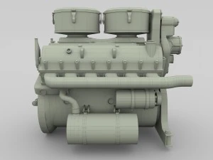 maybach hl230 engine panzer tiger unit 3D Model