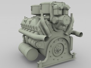 maybach hl230 engine panzer tiger unit 3D 模型