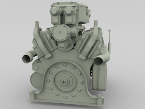 maybach hl230 engine panzer tiger unit 3D 模型
