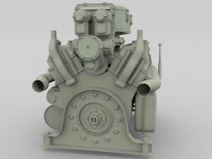 maybach hl230 engine panzer tiger unit 3D Model