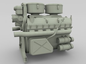 maybach hl230 engine panzer tiger unit 3D 模型