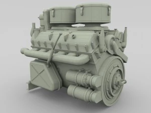 maybach hl230 engine panzer tiger unit 3D Model