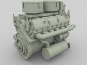 maybach hl230 engine panzer tiger unit 3D 模型