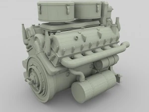 maybach hl230 engine panzer tiger unit 3D Model