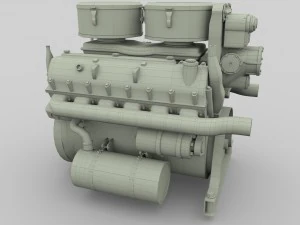maybach hl230 engine panzer tiger unit 3D Model