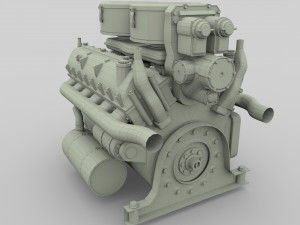 maybach hl230 engine panzer tiger unit 3D 模型