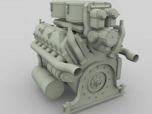 maybach hl230 engine panzer tiger unit 3D Model
