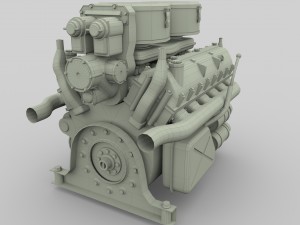 maybach hl230 engine panzer tiger unit 3D 模型