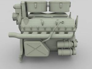 maybach hl230 engine panzer tiger unit 3D Model