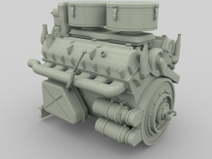 maybach hl230 engine panzer tiger unit 3D 模型