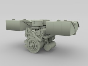 maybach hl230 engine full panzer tiger unit 3D Модель