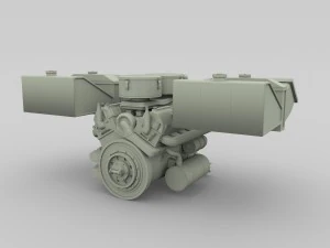 maybach hl230 engine full panzer tiger unit 3D Model