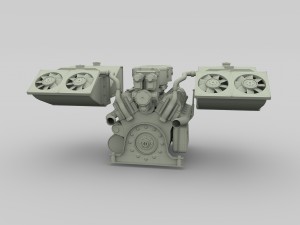 maybach hl230 engine full panzer tiger unit 3D Модель