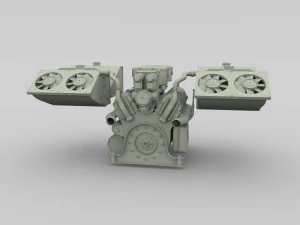 maybach hl230 engine full panzer tiger unit 3D Model