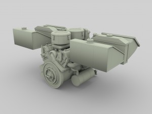 maybach hl230 engine full panzer tiger unit 3D Модель