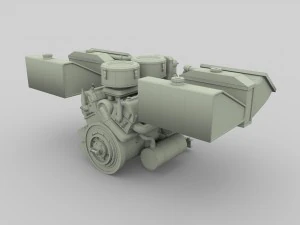 maybach hl230 engine full panzer tiger unit 3D Model