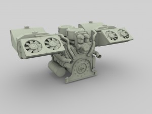maybach hl230 engine full panzer tiger unit 3D Модель