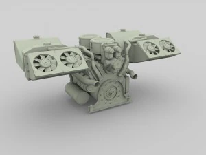 maybach hl230 engine full panzer tiger unit 3D Model