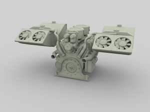 maybach hl230 engine full panzer tiger unit 3D Модель