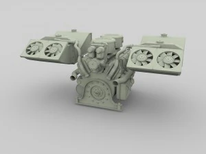 maybach hl230 engine full panzer tiger unit 3D Model