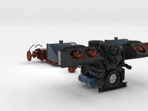 panzer tiger engine and transmission 3D Model