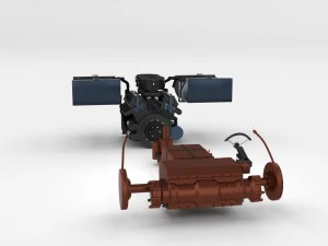 panzer tiger engine and transmission 3D Model