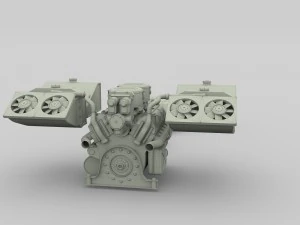 panzer tiger engine and transmission 3D Model