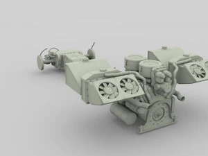 panzer tiger engine and transmission 3D Model