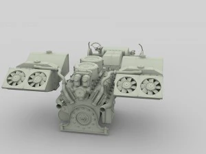 panzer tiger engine and transmission 3D Model